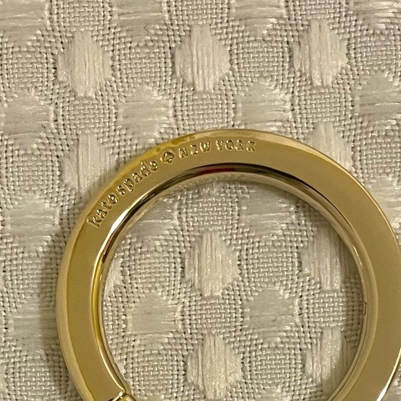 KATE SPADE Star Bright Cat Key Fob Bag Charm Black Leather Faux Fur NWT Retired - Picture 8 of 11